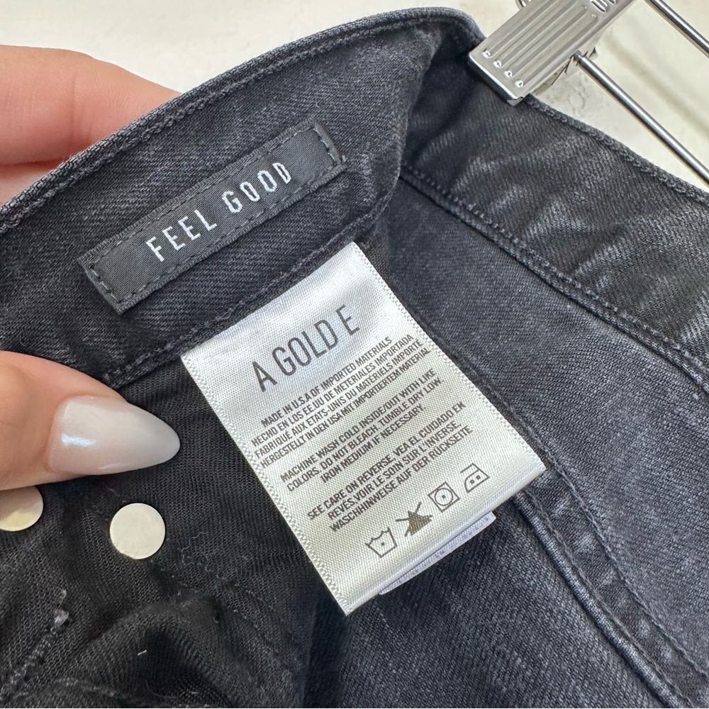 Men's Agolde Blade Skinny Fit Jeans in Black Raw Size 32 - Picture 7 of 10